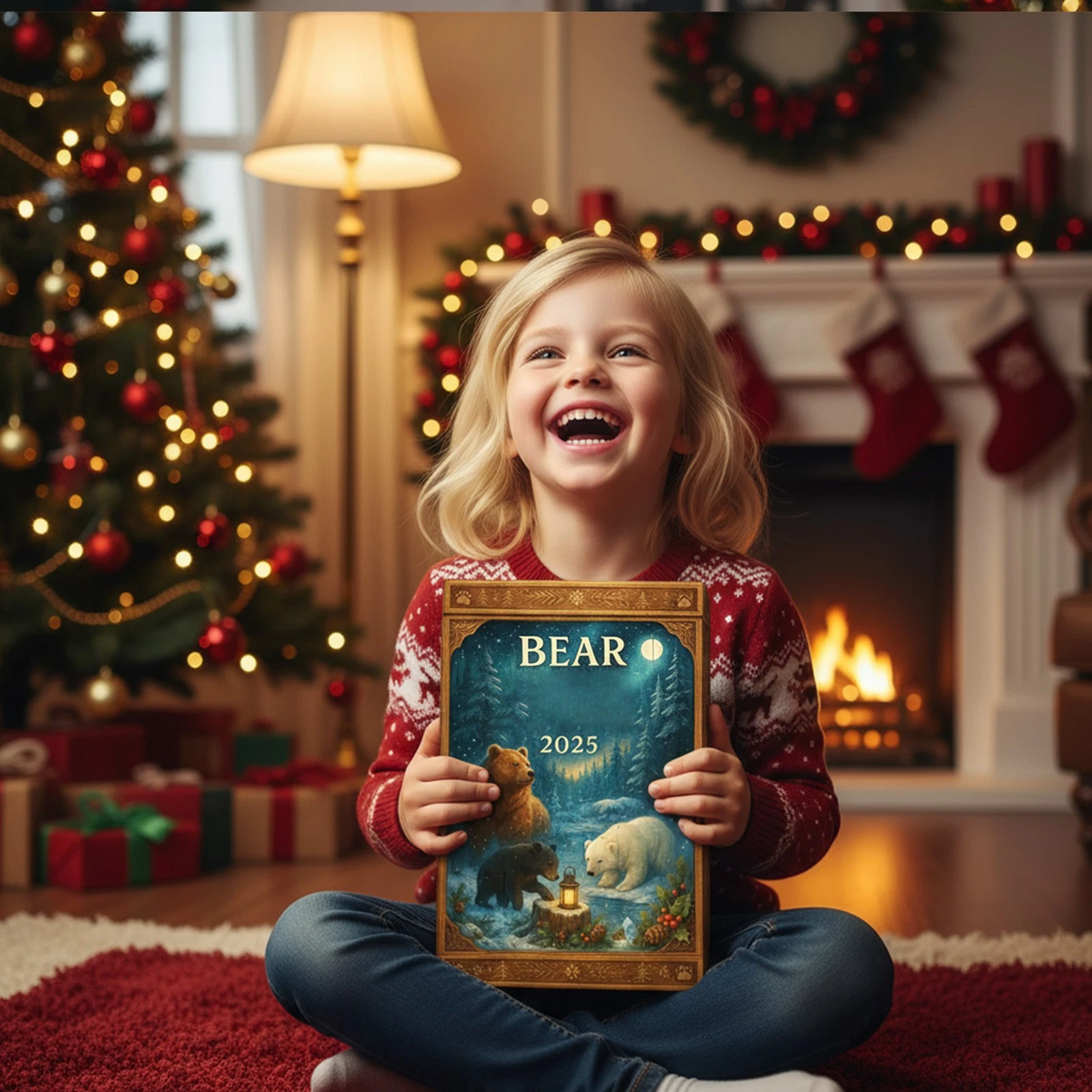 2025 Christmas Countdown Bear Advent Calendar 2D Acrylic Tree Ornaments