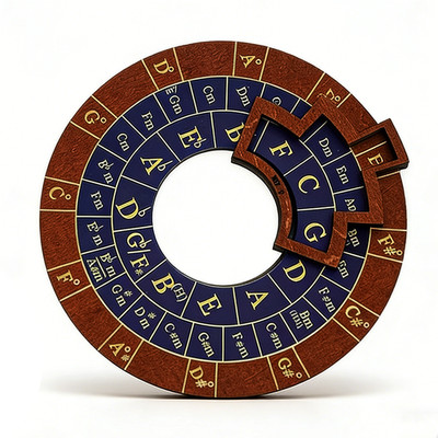 Circle of Fifths Wheel Wooden Melody Tool Guitar Piano Chord Tool for Beginners
