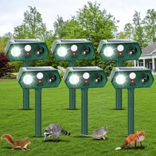 4/6Pack Solar Ultrasonic Animal Repellent Dog Skunk Deer Raccoon For Garden