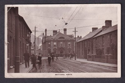 Wales Glamorgan Pontypridd PORTH Brittania RPPC used 1903 - corner crease