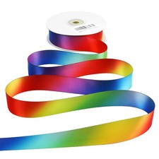 Rainbow Satin Ribbon 1 Inch x 25 Yards Colored Gift Wrapping Pride Decor