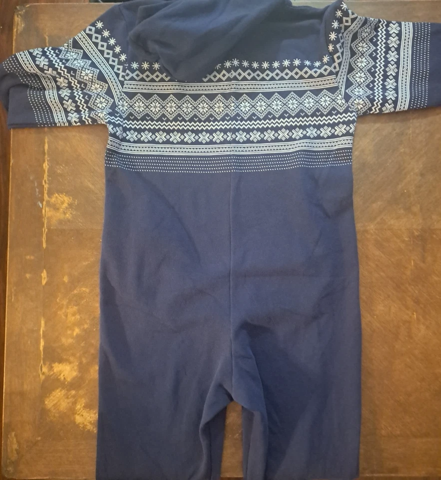 H&M Pijama Mono Para Hombres Medio Azul Una Pieza Ropa para Dormir Invierno Vacaciones Sudadera con Capucha Foto 2 de 4