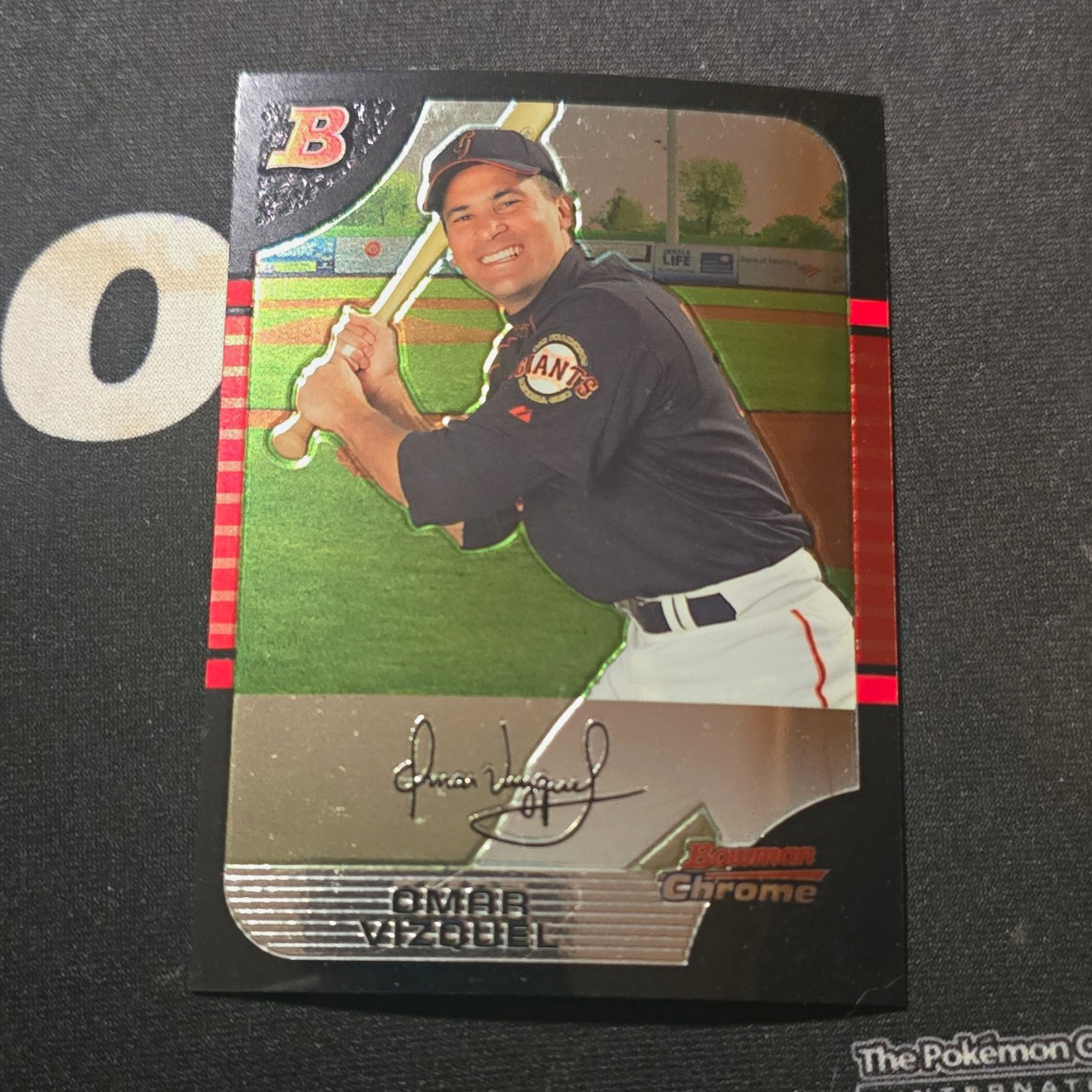 omar vizquel 2005 Topps Bowman Chrome 17 facsimile signature