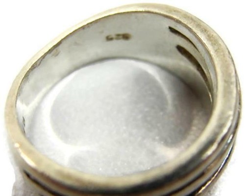 Anello Argento Sterling 925 taglia 4,5 Rage Unico Doppio Taglio Largo Argento Sterling 925 Vintage - Foto 3 di 12