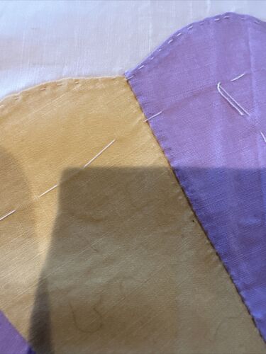 VINTAGE GRANDMOTHER'S FAN QUILT Blocks 30+, HAND STITCHED - Picture 4 of 15