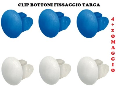 Kit 20 Bottoni Fissaggio Targa - 10 Bianchi E 10 Blu Per Auto, Moto, Scooter - Foto 8