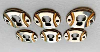6 Entrées de serrure laiton chromé Ø 31 mm Porte ou Tiroir - Photo 1/4