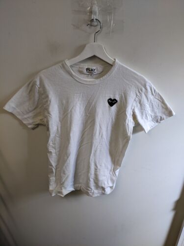 Comme Des Garcons Shirt Mens Medium White Streetwear Designer Heart Logo Adults - Picture 1 of 9