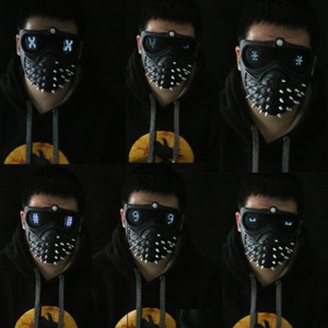 Watch Dogs 2 Mask Marcus Wrench Led Light Rivet Face Mask Cosplay Handmade Mask Ebay