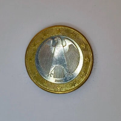 RARE GERMANY 2002 1 EURO COIN - GERMAN EAGLE "D" - Photo 1/2