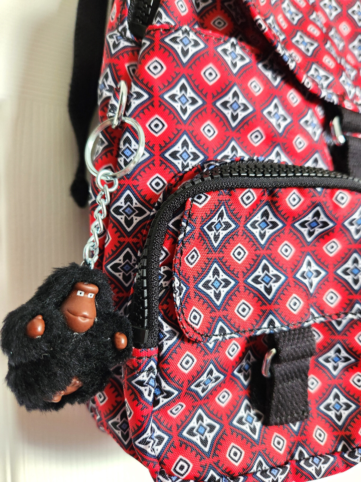 Kipling Lovebug Small Backpack Red Black Geometri… - image 4