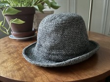 Harris Tweed Scottish Wool Trilby Fedora Hat Size 7 M 57cm Vintage