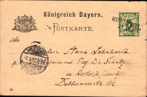 Bavaria 1897 Auxiliary L2 "Markt - Bergel" Postage Stamp Authenticity Real