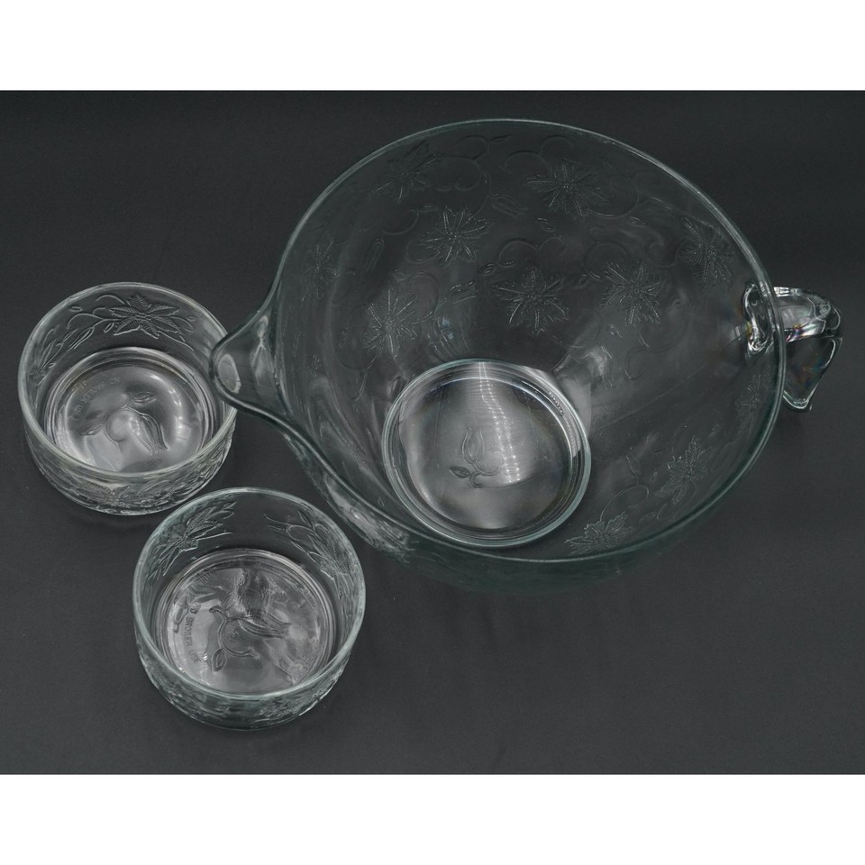 Princess House Fantasia Glass Batter Bowl / 2 Qt Measuring Cup + 2