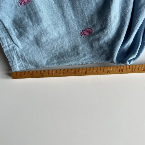 Natalie & Me Petites Medium Weekend Embroidered Linen Capris Pink Pineapples - Picture 11 of 14