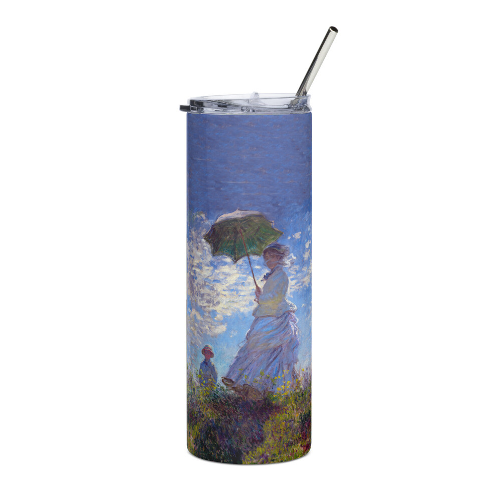 Tumbler "Monet - Woman with Parasol" Stainless steel tumbler and metal straw