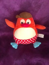 doudou peluche pingouin orange rouge blanc pois phosphorecent SCA LINGE MAISON