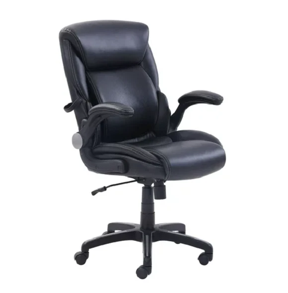 SERTA AIR LUMBAR BONDED LEATHER MANAGER OFFICE CHAIR BLACK eBay