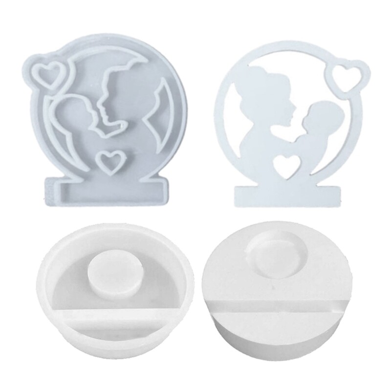 Mother Day Resin DIY Craft Molds with Base for Holders