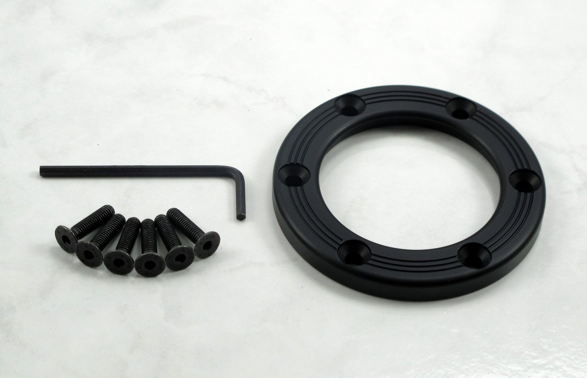 Nardi Personal Horn Button Trim Ring Black Anodized Aluminum