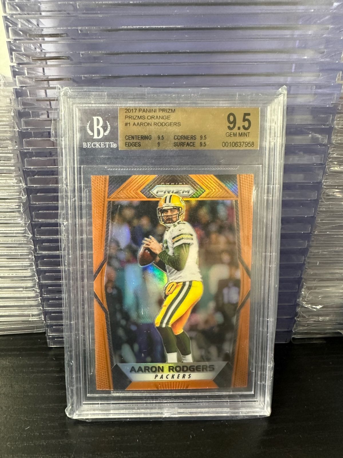 2017 Panini Prizm Orange Aaron Rodgers #1 /275 GEM MINT BGS 9.5