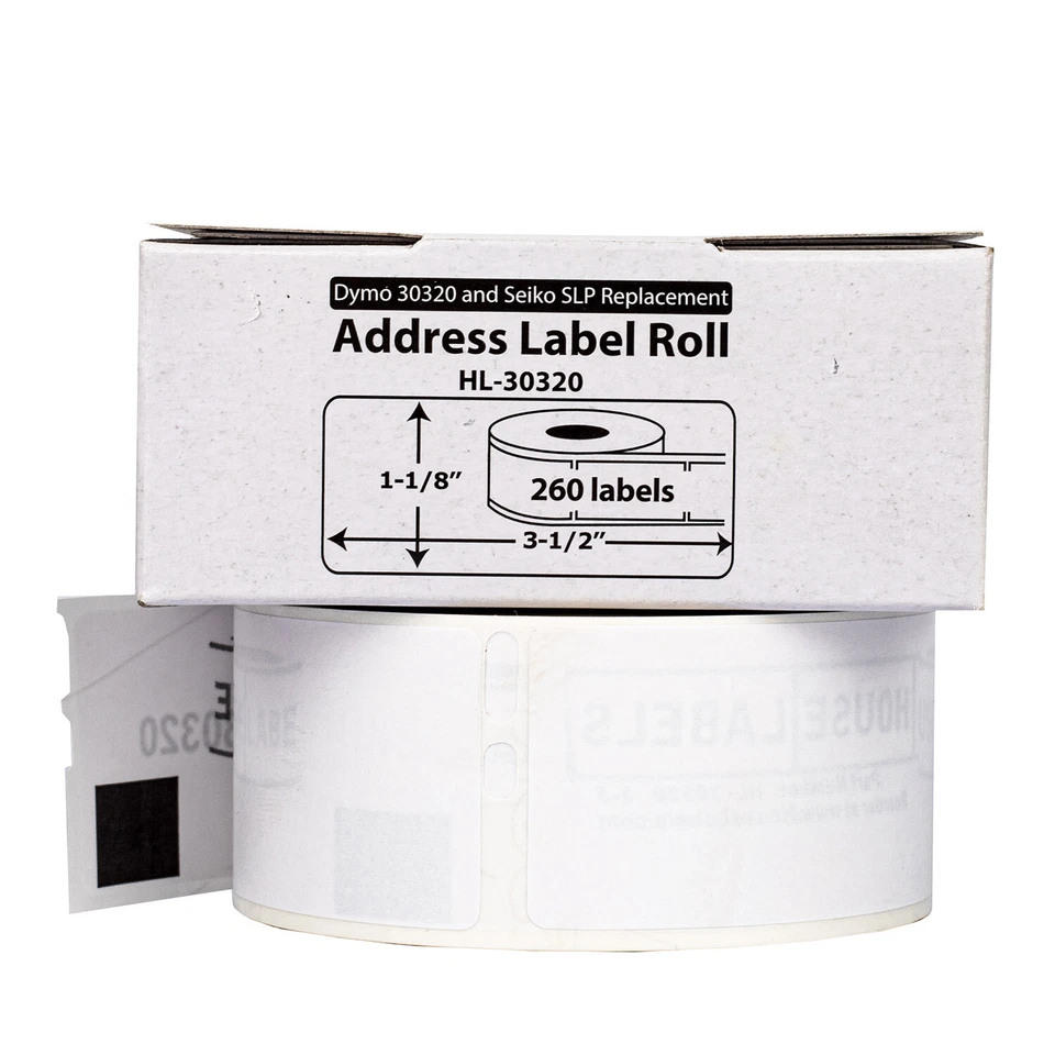 DYMO 30320 Direct Thermal Address Labels (1-1/8" x 3-1/2") - (15) Rolls of 260 - Image 2 of 4