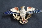 Vintage  Signed  Eisenberg Ice Gold Tone Eagle 3 Arrows Leaf Pin  AS IS
