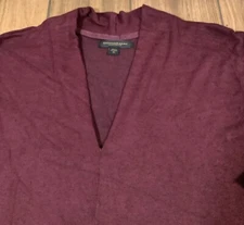 Donna Karan Sleepwear Women's Plus Size 1X Long Gown 3/4 Sleeve in Burgundy