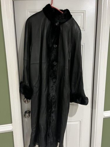 leather fur coat