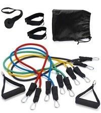 11-Piece Elastic Resistance Bands Set Work Out Band Kit for Home Fitness
