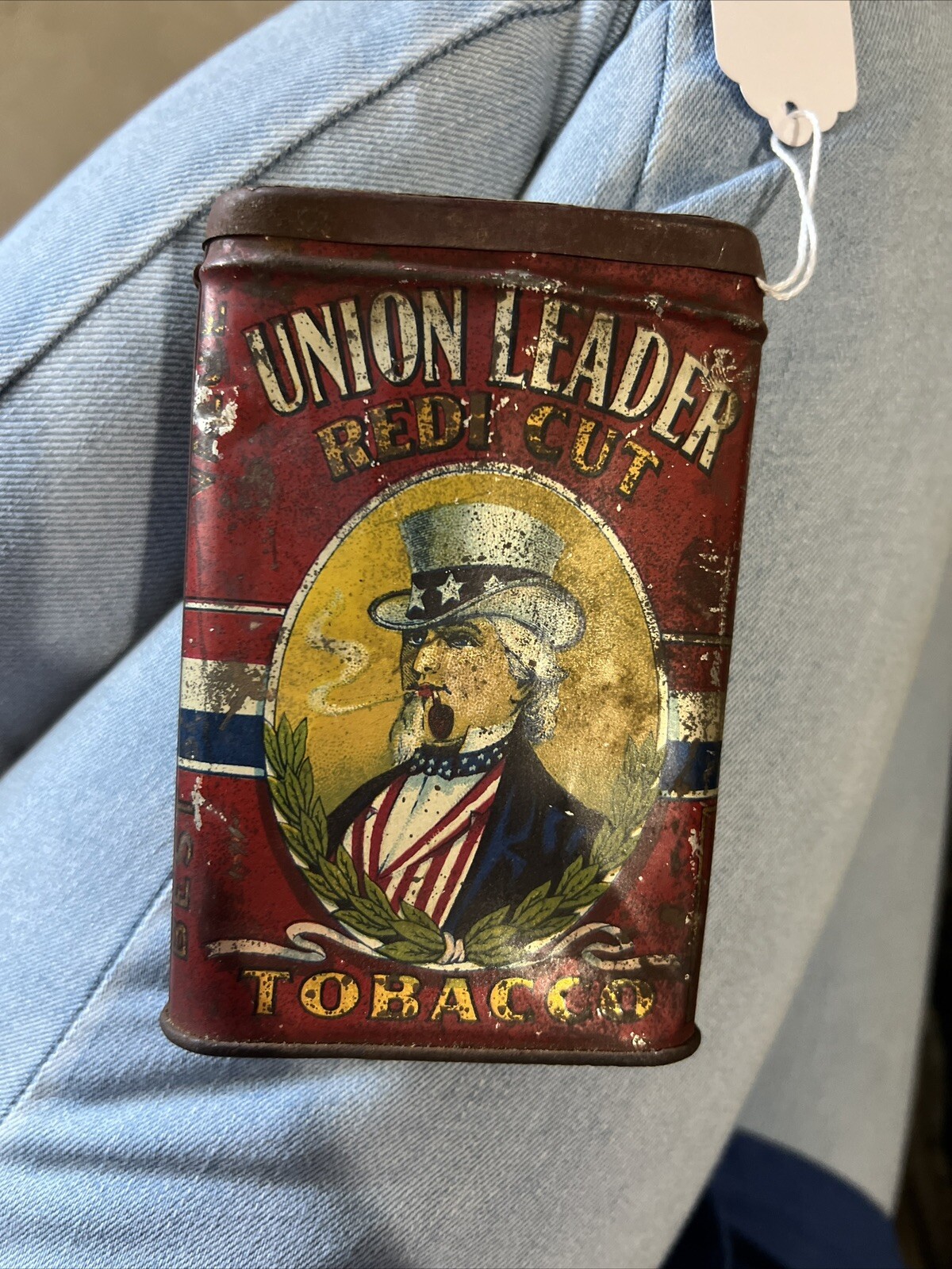 ADVERTISING  EMPTY  UNION LEADER Redi Cut VERTICAL  POCKET TOBACCO