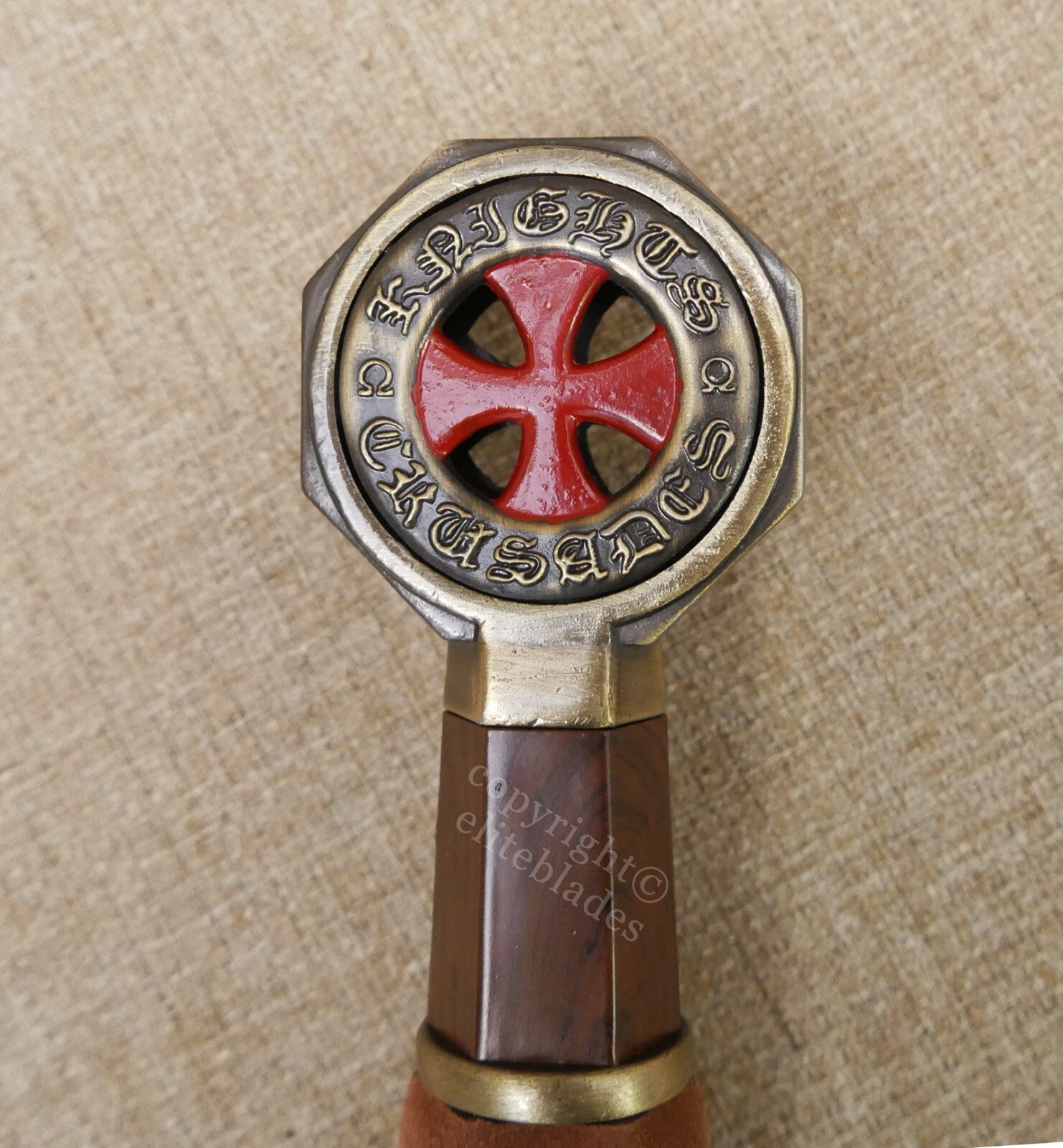 48" Medieval Crusader Knight Sword with Scabbard and Red Cross Pommel