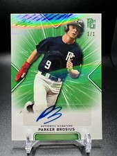 2021 Leaf Perfect Game Parker Brosius Auto - Green Shimmer 1/1 - Georgia Tech U