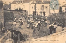 CPA 56 LOCMARIAQUER LE BATTAGE DU BLE /AGRICULTURE 