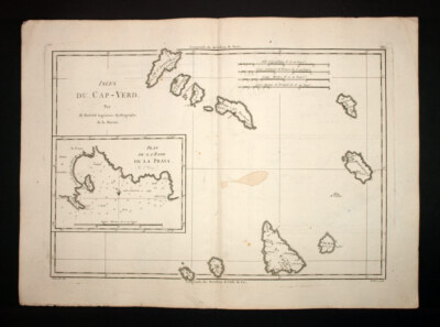 The Republic Of Cape Verde, Republica De Cabo Verde Geographic Map Of 1787