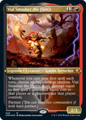 Light Play, English MTG Foil Vial Smasher the Fierce - Foil Etched Commander Leg