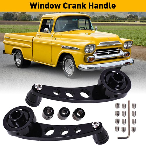 2pc Black Billet Aluminum Window Crank Handle For Chevy Ford Chrysler VW GM Jeep - Picture 16 of 16