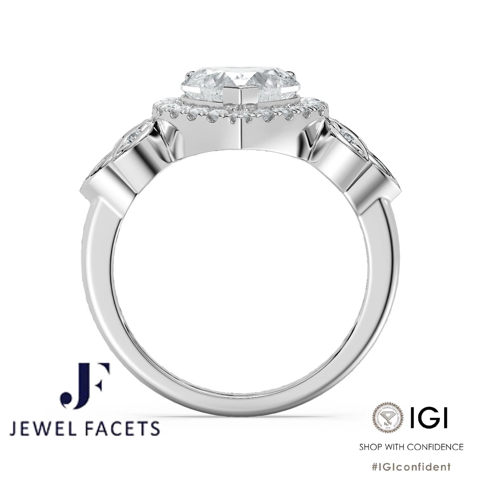 1.84 Ct F VS Heart Diamond Engagement Ring IGI Certified Lab Grown 14k Gold image-4