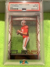 2023 Leaf Trinity Clear Red CJ Stroud /5 Rookie Card RC PSA 8 #C-31 POP 1 WOW