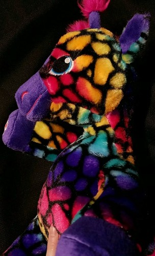 Build A Bear Workshop Plüschtier Giraffe Regenbogen wild lila 18 Zoll Stofftier BABW - Bild 9 von 11