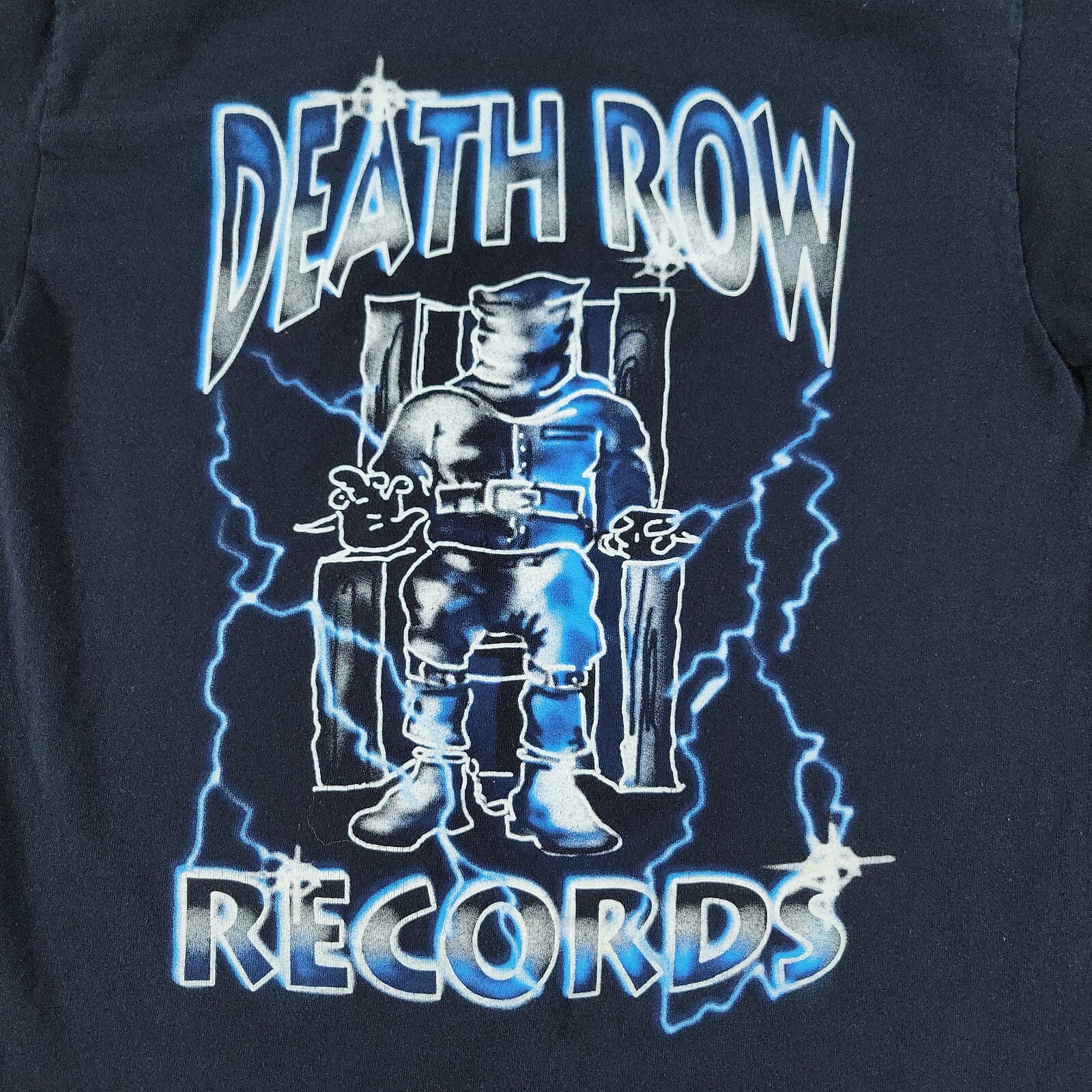 FILA Camicia Death Row Records uomo piccola nera logo hip hop grafica manica corta adulto