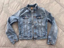 Nina Rossi Jeans Women Light Blue Denim Jacket Juniors Large/women’s Small