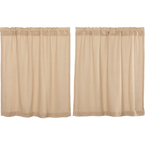 BURLAP Vintage Tier Set WINDOW TREATMENT 36x36 Cafe' CURTAINS - Picture 3 of 4