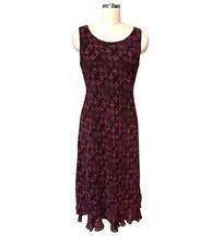 VTG 90 s Y2K Studio 1 Chiffon Midi Dress Ruffle Cottagecore Whimsi Floral Sz 10