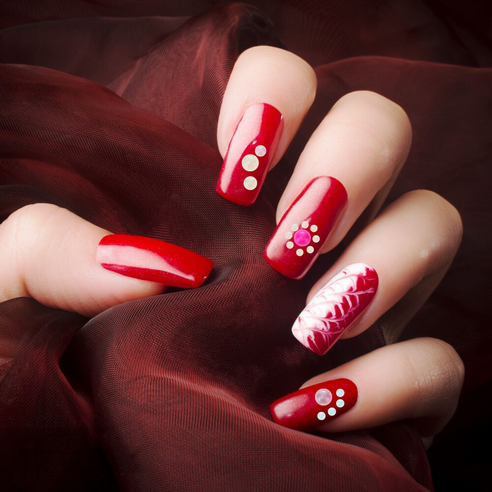 10 Pearl Nail & Facial Stickers Adhesive 3D Semicircle Stickers for