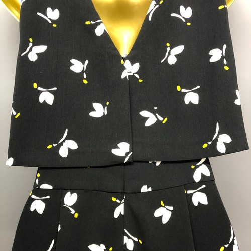Zara Basic Black Butterfly Print Overlap Retro Dress Medium - Picture 7 of 17