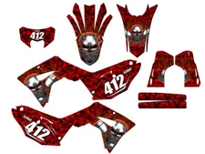2021-2024 CRF 450 RL FLAMING GEARHEAD Red Senge Graphics Kit Compatible with ...