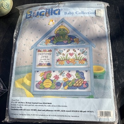 Bucilla Baby Collection #41490 Cross Stitch Hutch Kit - Pond Pals New Sealed 