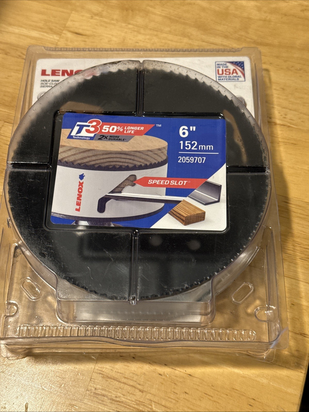 Lenox 2059707 6" 152mm Bi-Metal Hole Saw Wood/Metal W Speed Slot Longer Life