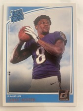 2018 Donruss Rated Rookie Lamar Jackson Rookie Card #317. rookie card picture